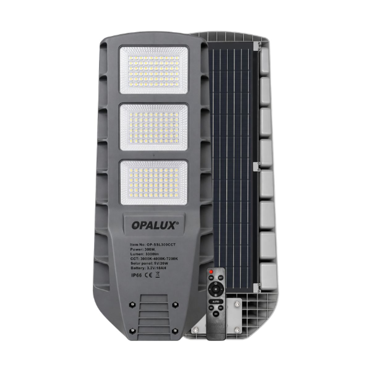 OPALUX - Luminaria Solar Opalux 300w Alumbrado Público Exterior con Control Remoto
