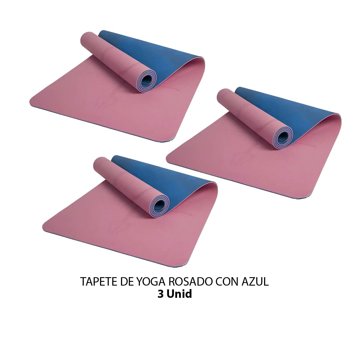 GENERICO - Tapete Yoga Antideslizante Rosado Azul 1.5m 3und