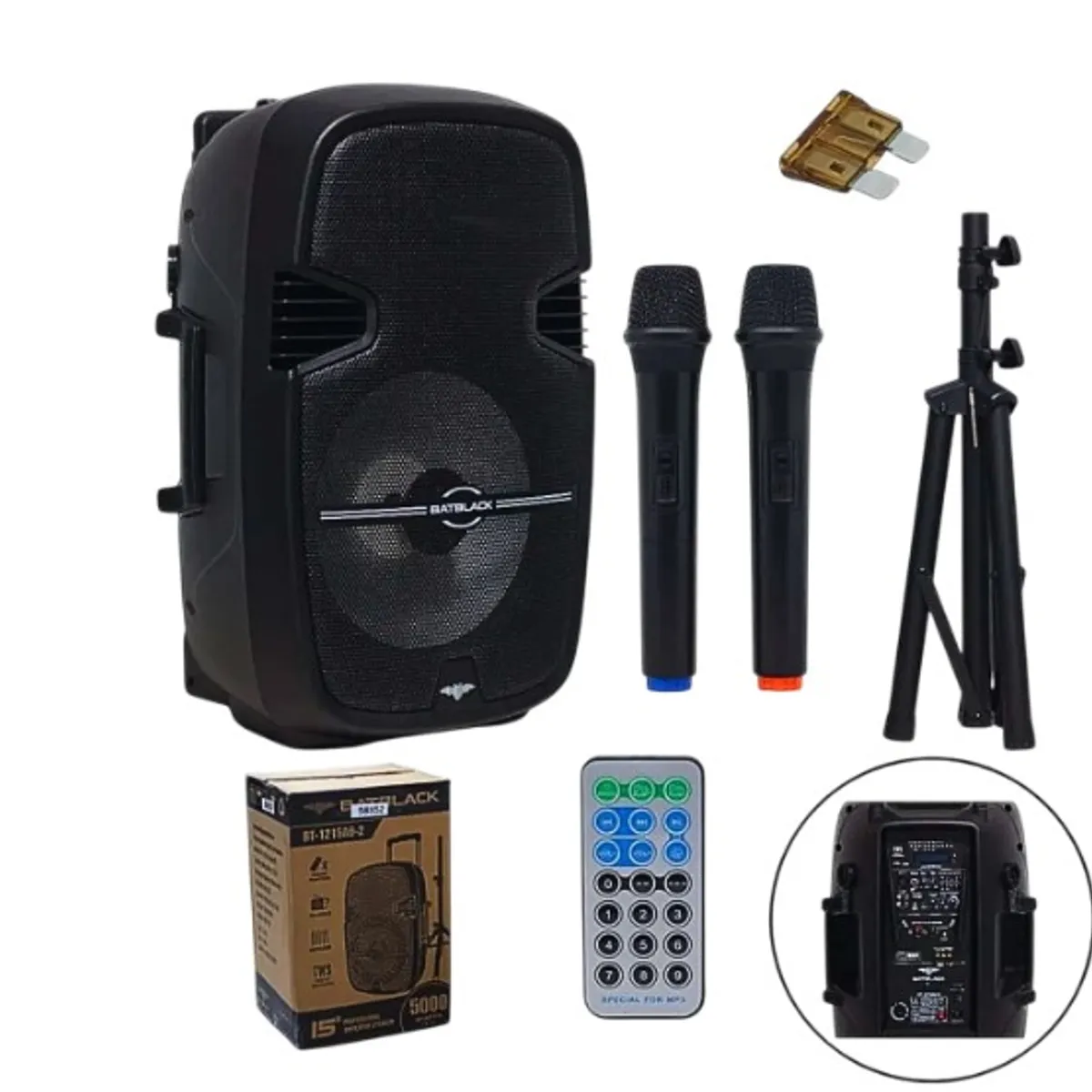 BATBLACK - Parlante Activo de 15 5000W BT-1215A6-2