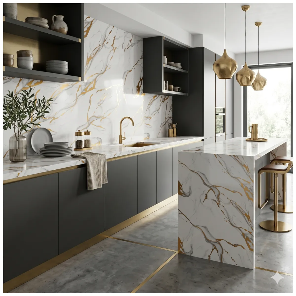 DECOKASA - Panel de Pared SPC Tipo Mármol Plancha 122 x 244 cm x 3mm - Blanco Aurum Pack 2 unds