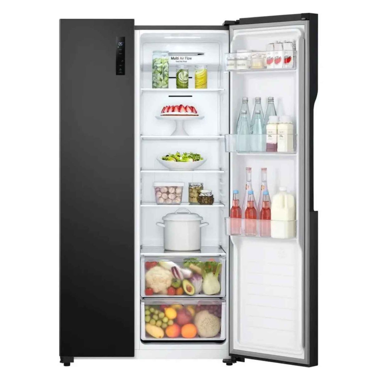 LG - Refrigeradora Side By Side LG GS51MPD Con Múltiple Flujo de Aire, Negra 509L No Frost