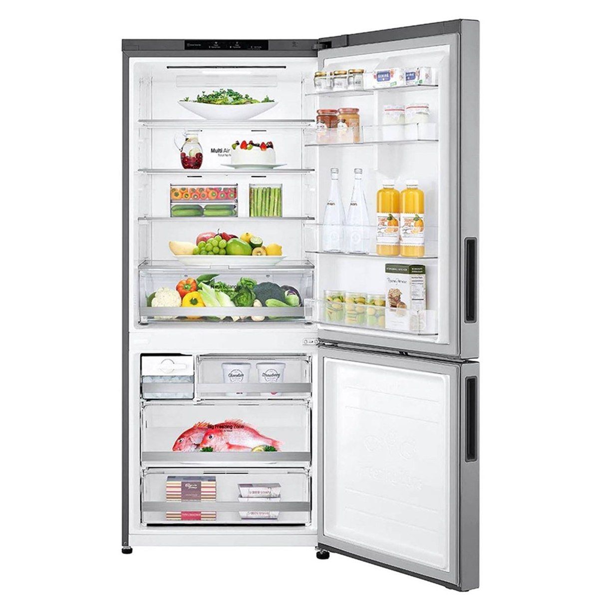 LG - REFRIGERADORA LG BOTTOM FREEZER 408L MULTI AIR FLOW GB41BPP PLATEADO