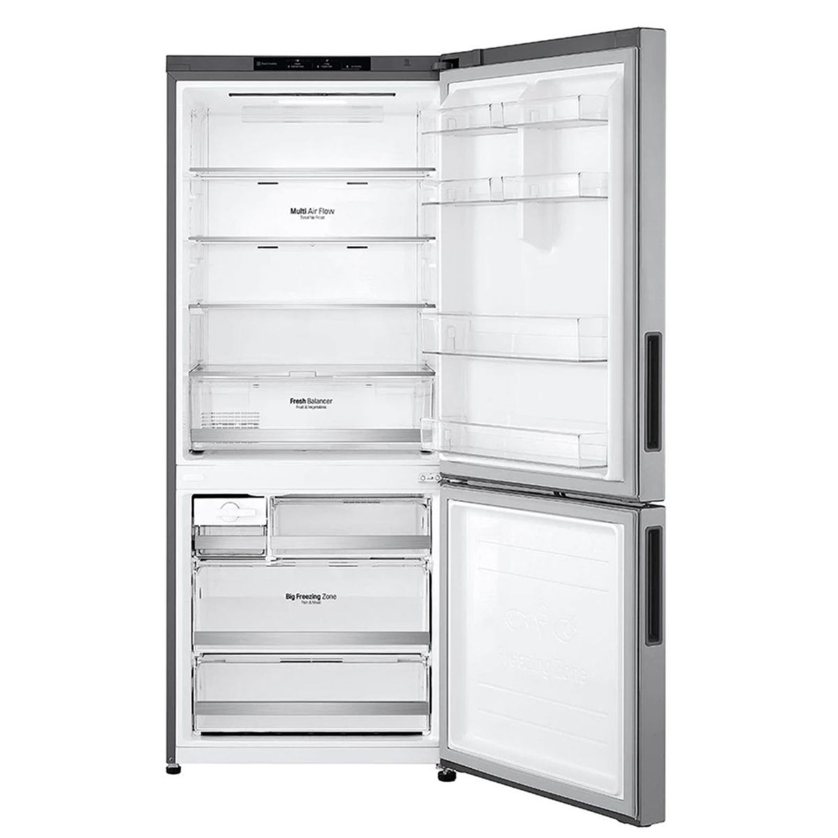 LG - REFRIGERADORA LG BOTTOM FREEZER 408L MULTI AIR FLOW GB41BPP PLATEADO