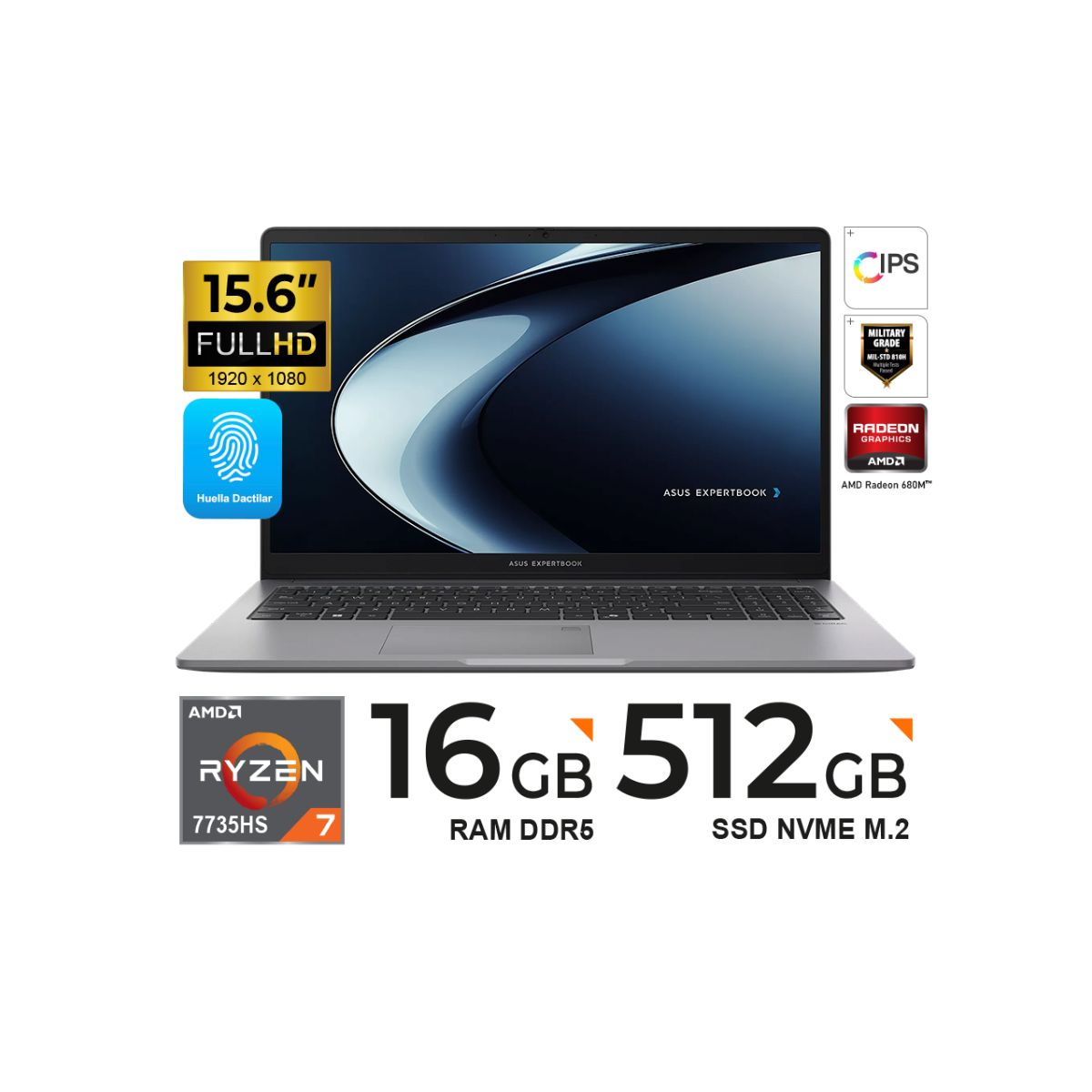ASUS - LAPTOP ASUS EXPERTBOOK PM1503CDA-S70014 15.6" LED FHD IPS Ryzen 7 7735HS 75GHz 16GB DDR5