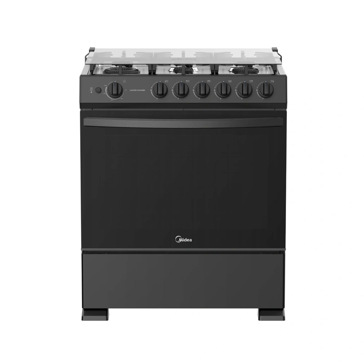 MIDEA - Cocina a Gas 30 pulgadas 6 hornillas Negro Midea  MGS30TL6B-PE