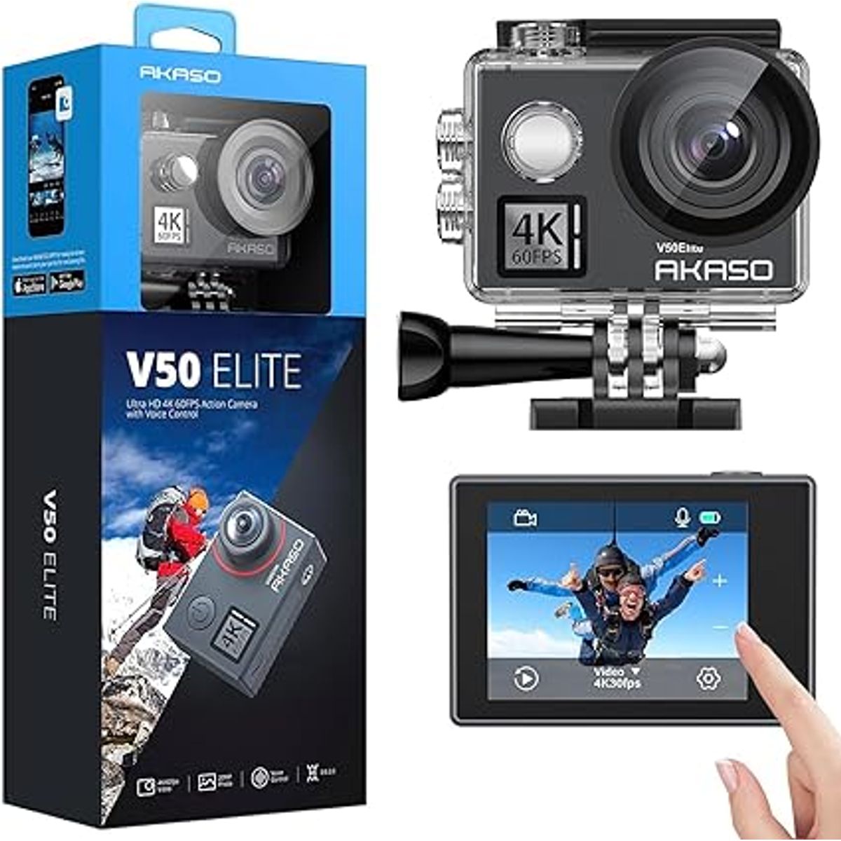 AKASO - AKASO CAMARA DEPORTIVA V50 Elite 4K60fps CON ACCESORIOS
