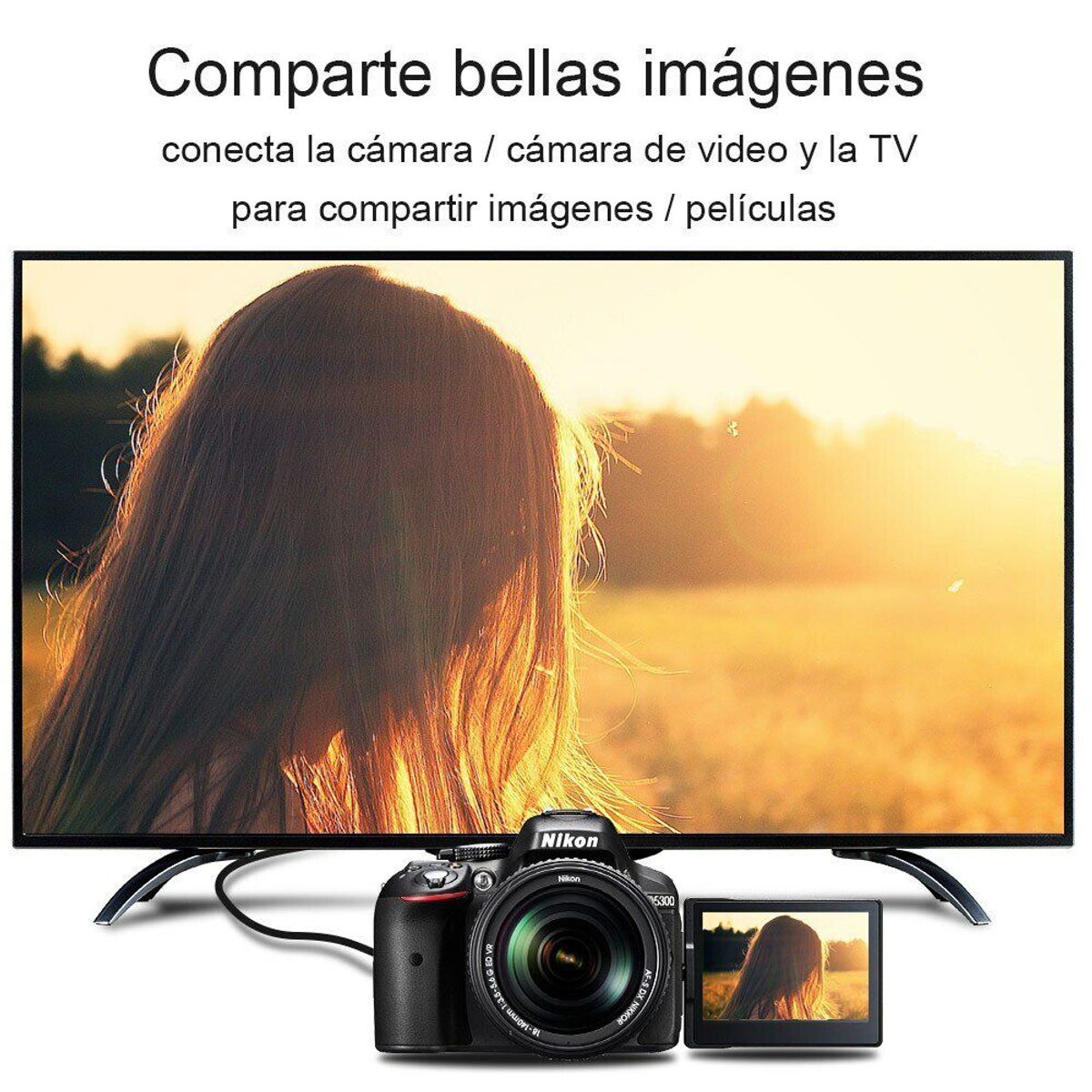 NETCOM - Cable Mini Hdmi a Hdmi 5 Metros NETCOM 2.0 4K 60 Hz ULTRA HD eARC