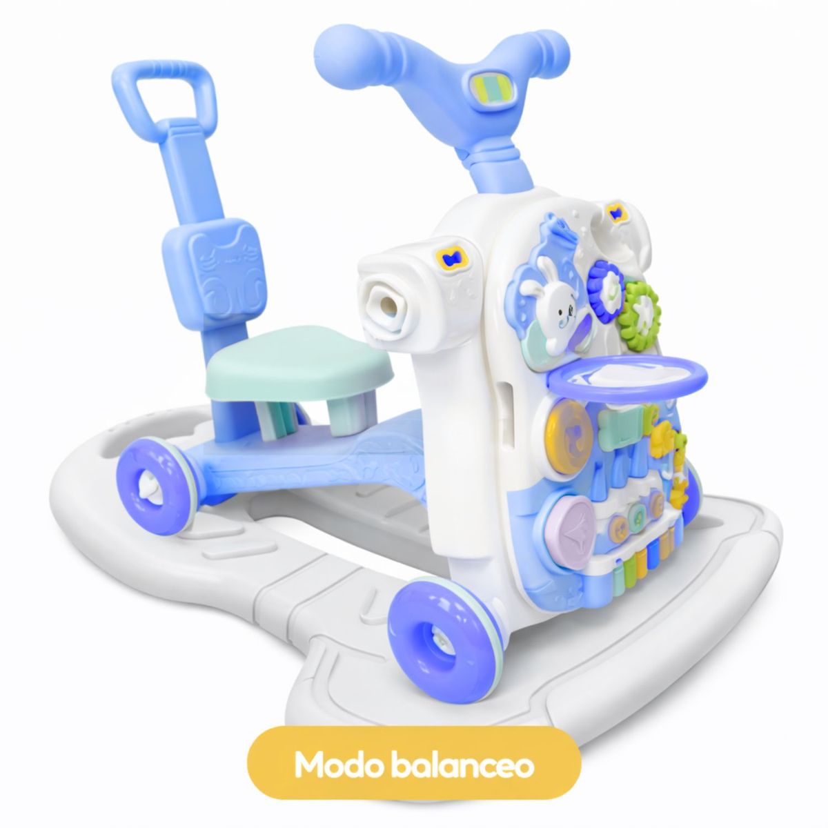 OEM - Caminador Para Bebé Con Centro De Actividades Mesa Juegos Luces Sonido Y Función Scooter Azul