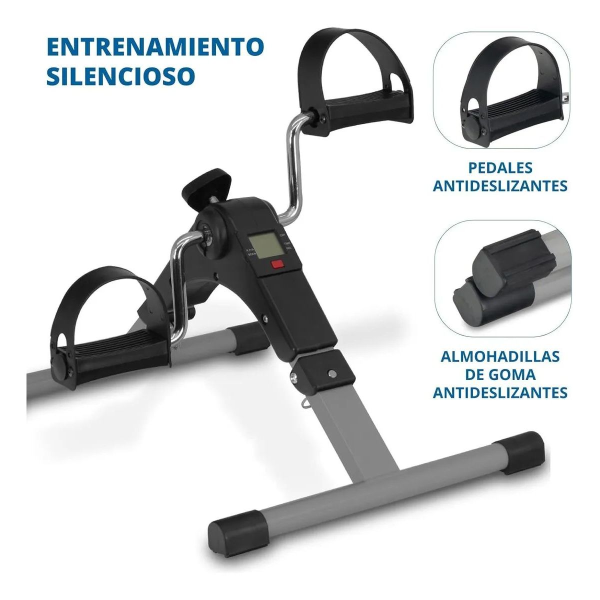 EVERSO - Pedalera Ejercitador Digital Terapia Piernas Brazos Plegable