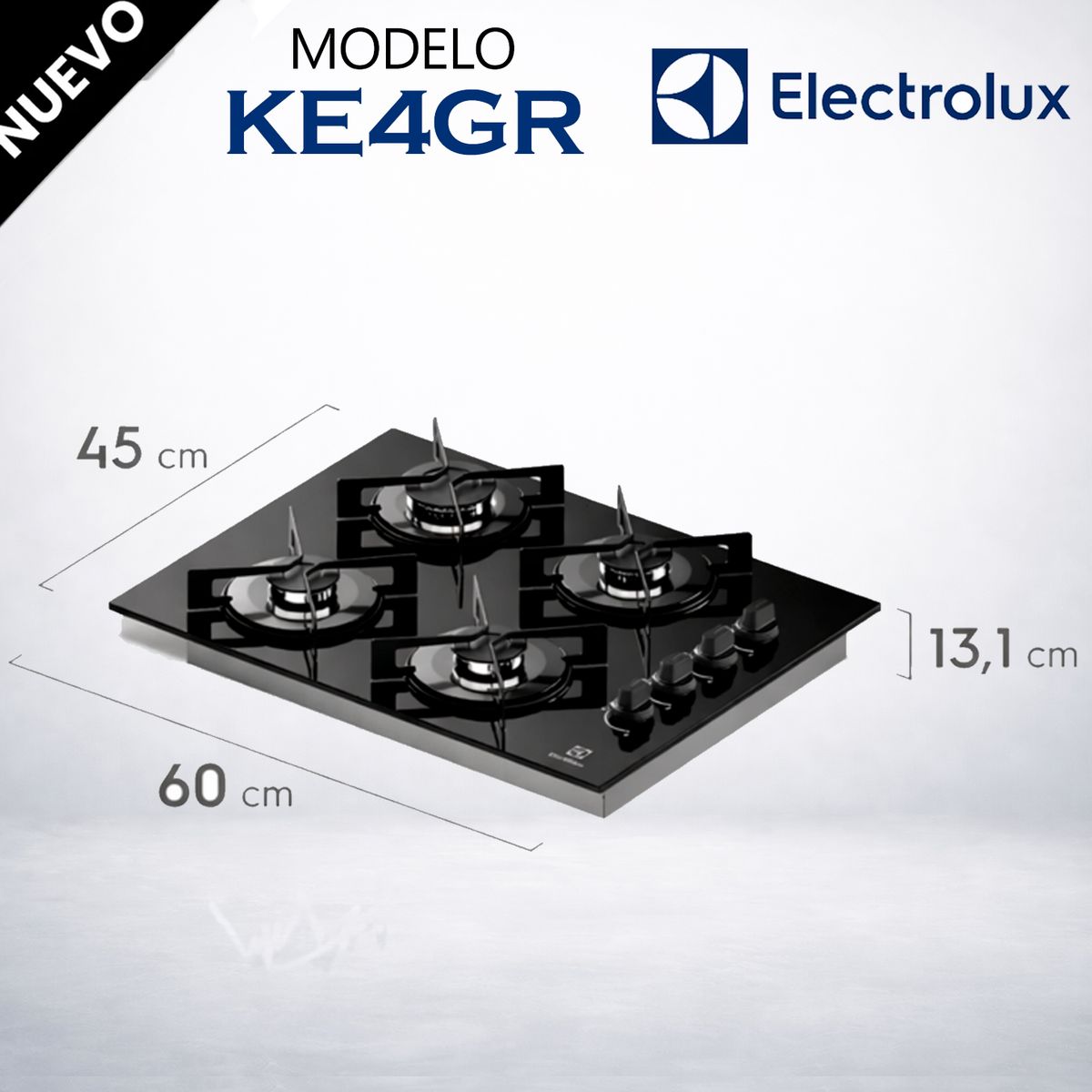 ELECTROLUX - Encimera Electrolux a Gas 4 hornillas 52 cm – KE4GR