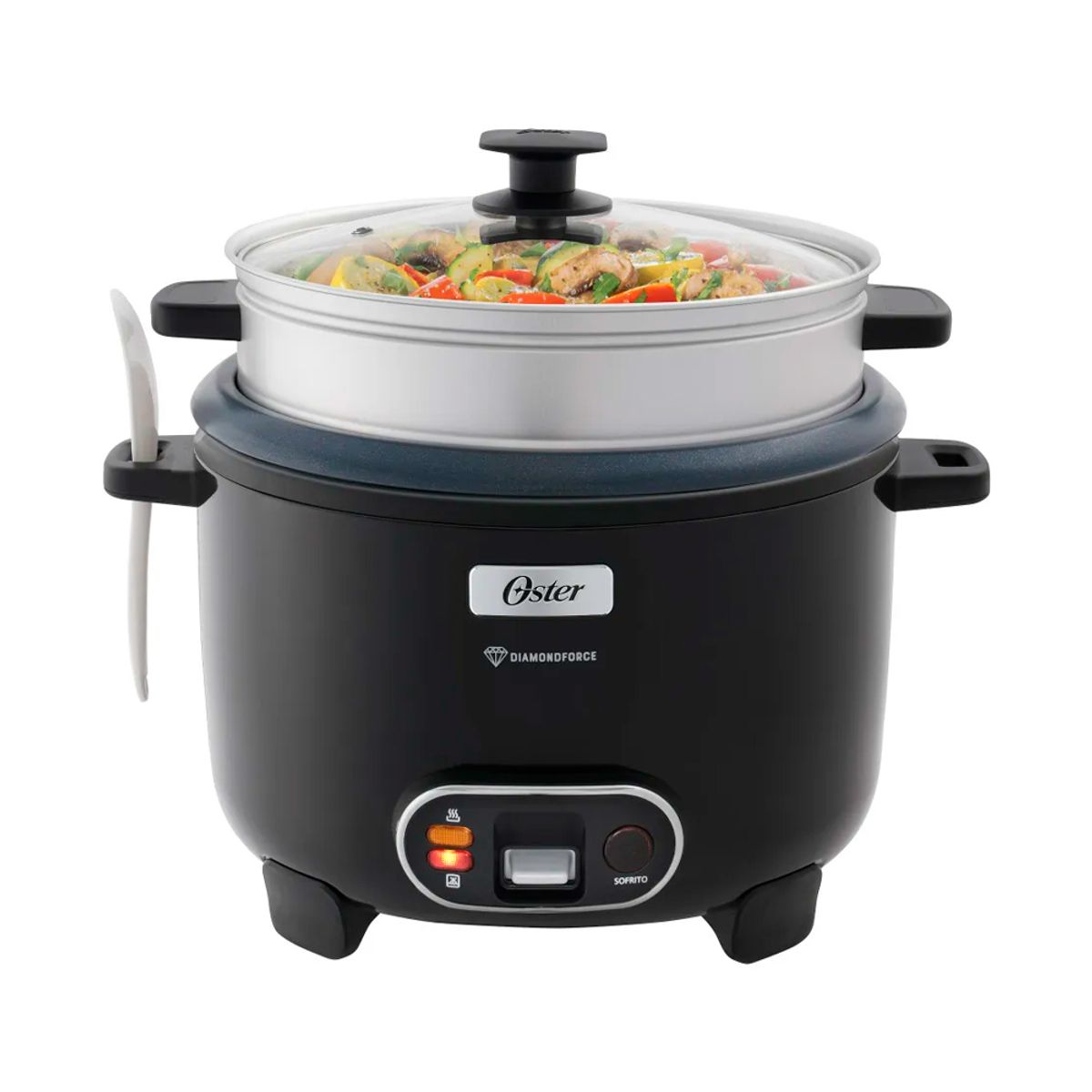 OSTER - Olla Arrocera Oster® CKSTRC15DFBLK  2.8L función Sofrito y Vaporera 3 in 1 - Negro