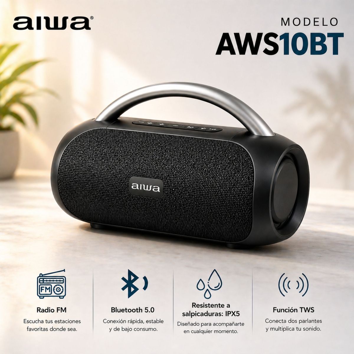 AIWA - Bocina Portátil AIWA Bluetooth 20W  AWS10BT
