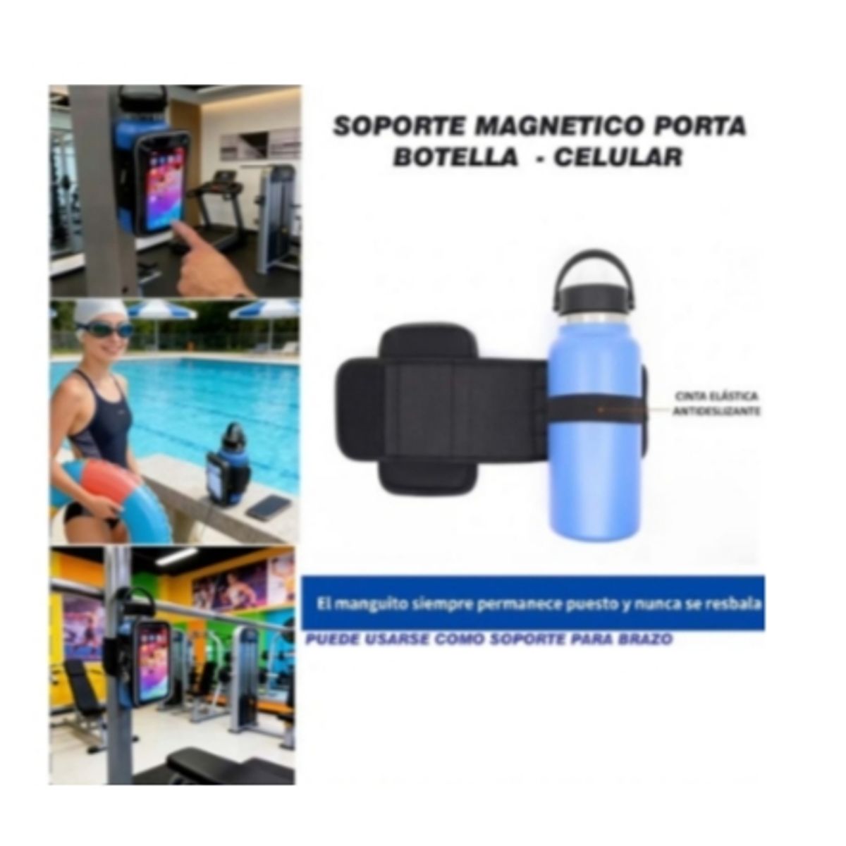 GENERICO - Funda Magnética Botella Y Celular Para Gimnasio