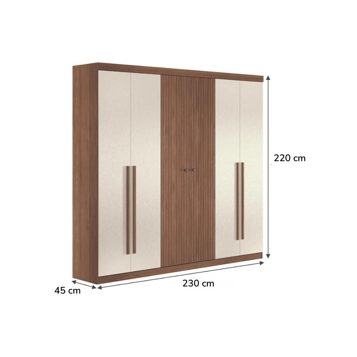 Ropero Runa 6 puertas Marrón y Blanco - Masiva Home, marca MASIVA HOME - Foto 2