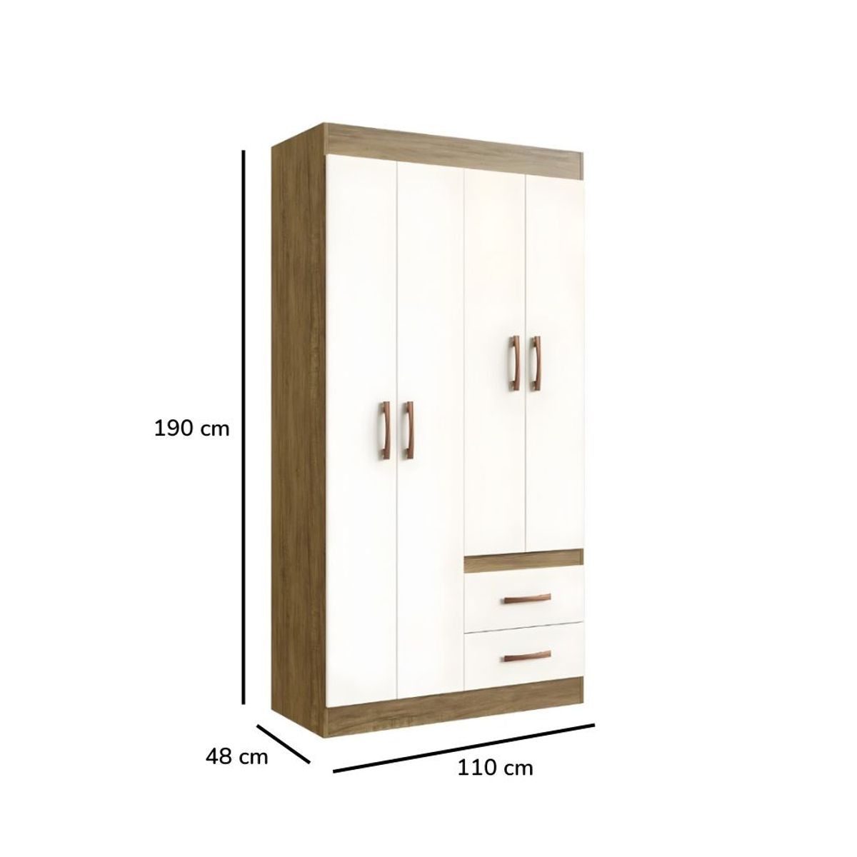 MASIVA HOME - Ropero Willow 4 puertas Marrón y Beige - Masiva Home