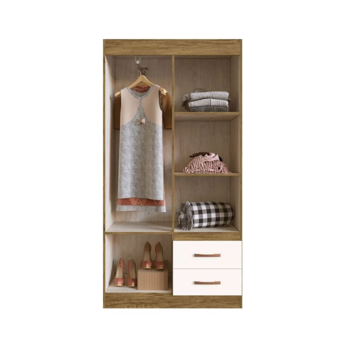 MASIVA HOME - Ropero Willow 4 puertas Marrón y Beige - Masiva Home