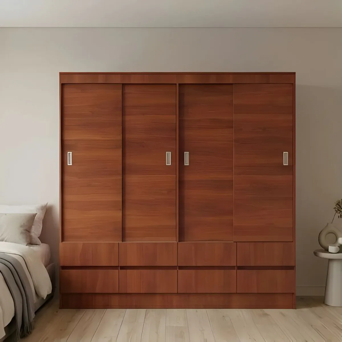 MASIVA HOME - Ropero Zara 4 puertas corredizas Marrón - Masiva Home