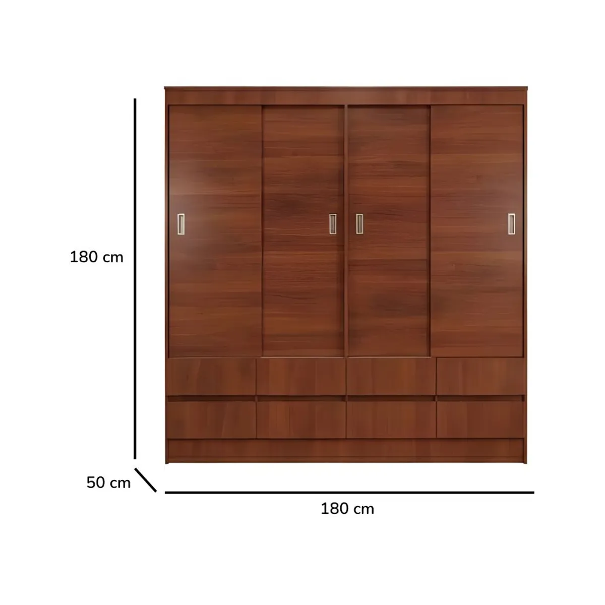 MASIVA HOME - Ropero Zara 4 puertas corredizas Marrón - Masiva Home