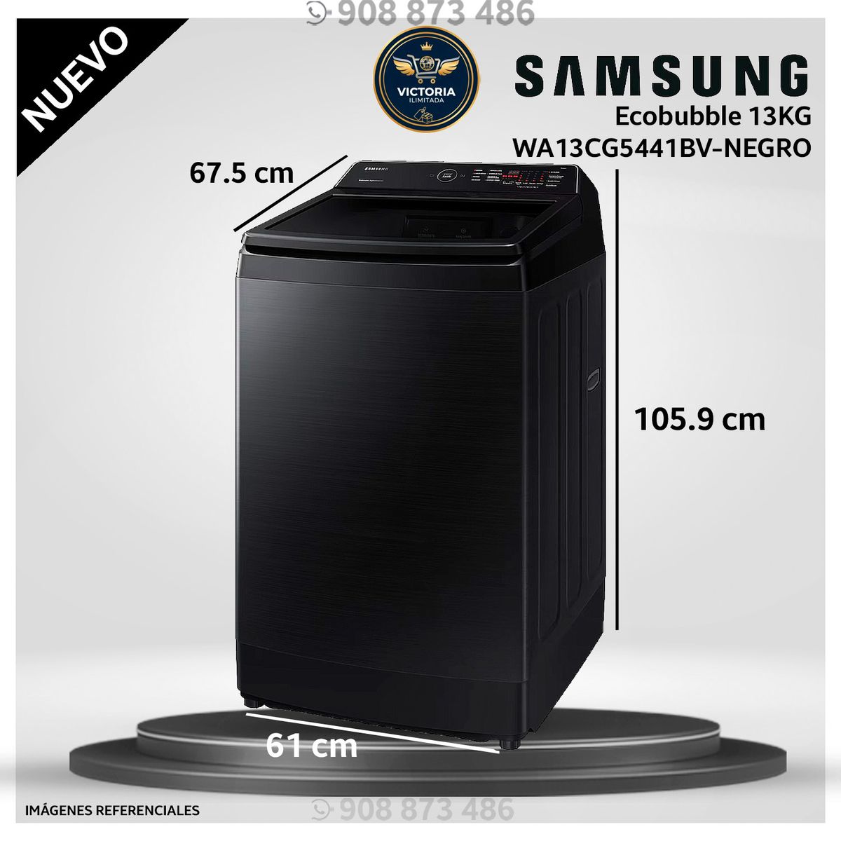 SAMSUNG - Lavadora Samsung 13 Kg Carga Superior WA13CG5441BV - Modelo Nuevo