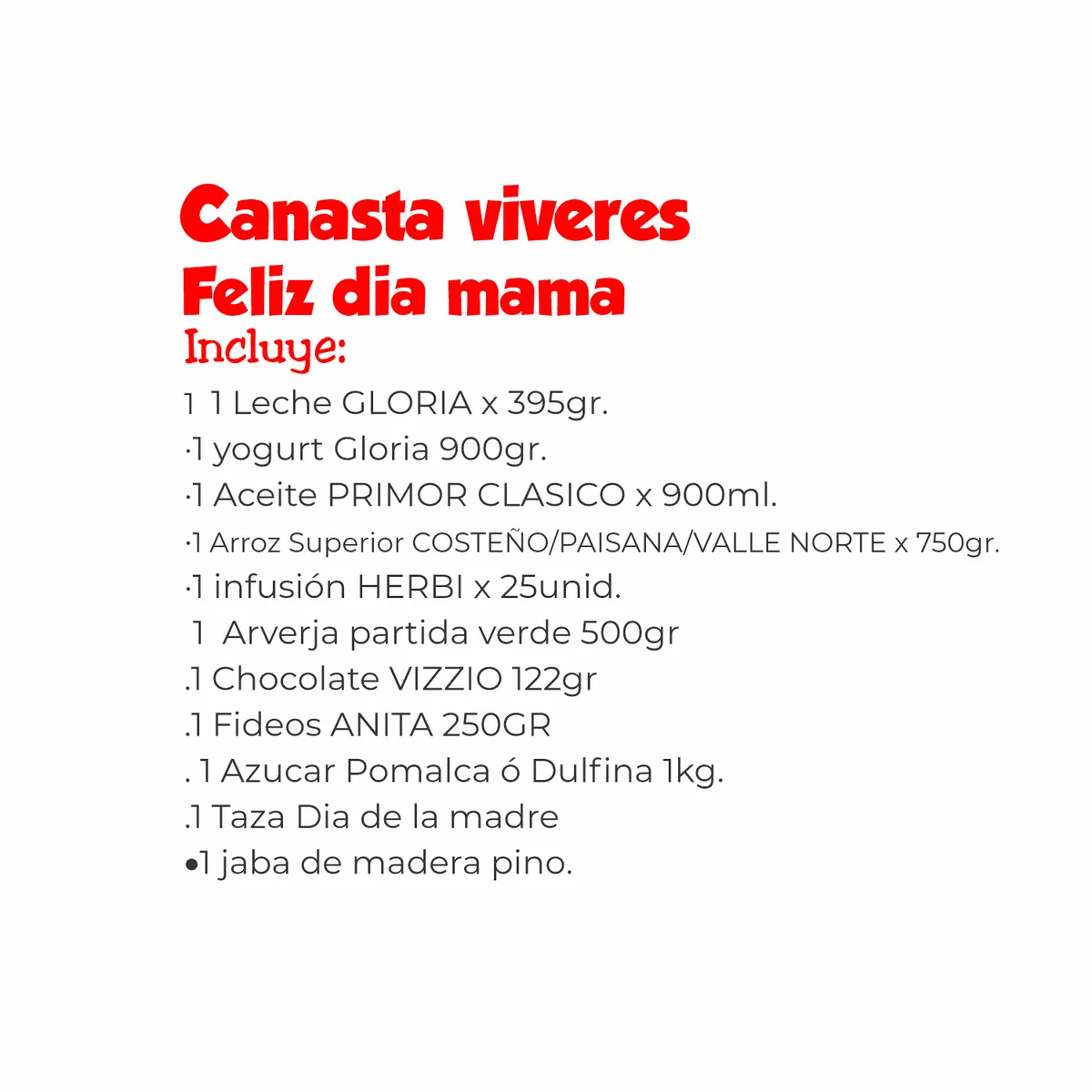 GENERICO - Canasta Viveres Feliz Dia Mamá