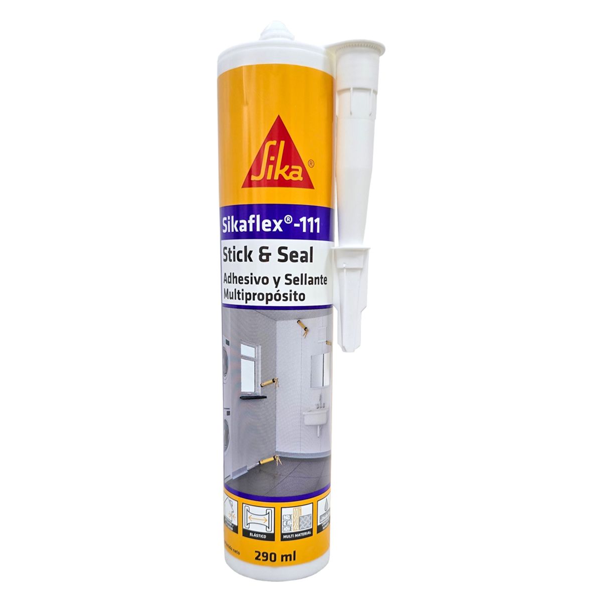 SIKA - Adhesivo y sellador multiuso de alta adherencia Sika Sikaflex-111 Blanco 290 ml