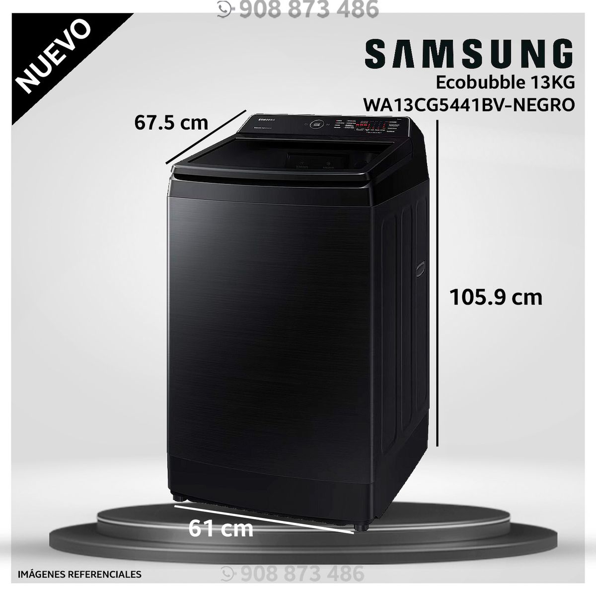 SAMSUNG - Lavadora Samsung 13 Kg Carga Superior WA13CG5441BV - Modelo Nuevo