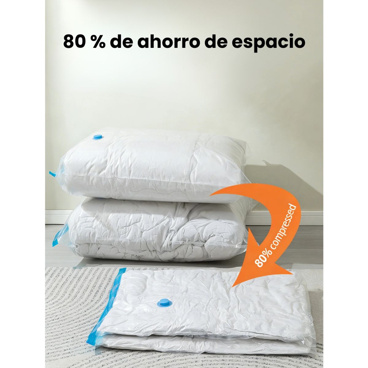 GENERICO - PACK X8 BOLSAS AL VACIO MAS INFLADOR SUCCIONADOR