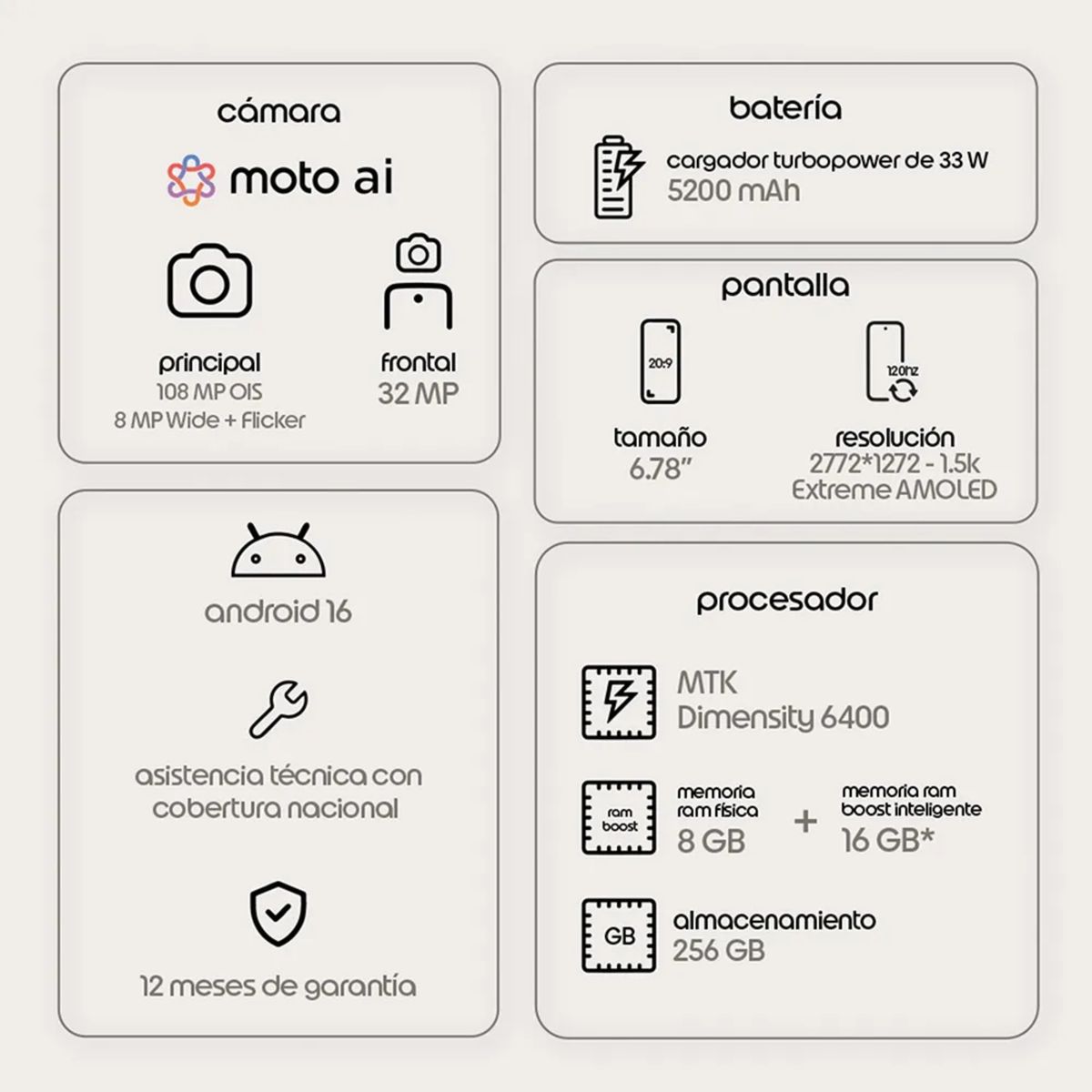 Motorola Moto G77 5G 8RAM 256GB Negro, marca MOTOROLA - Foto 2