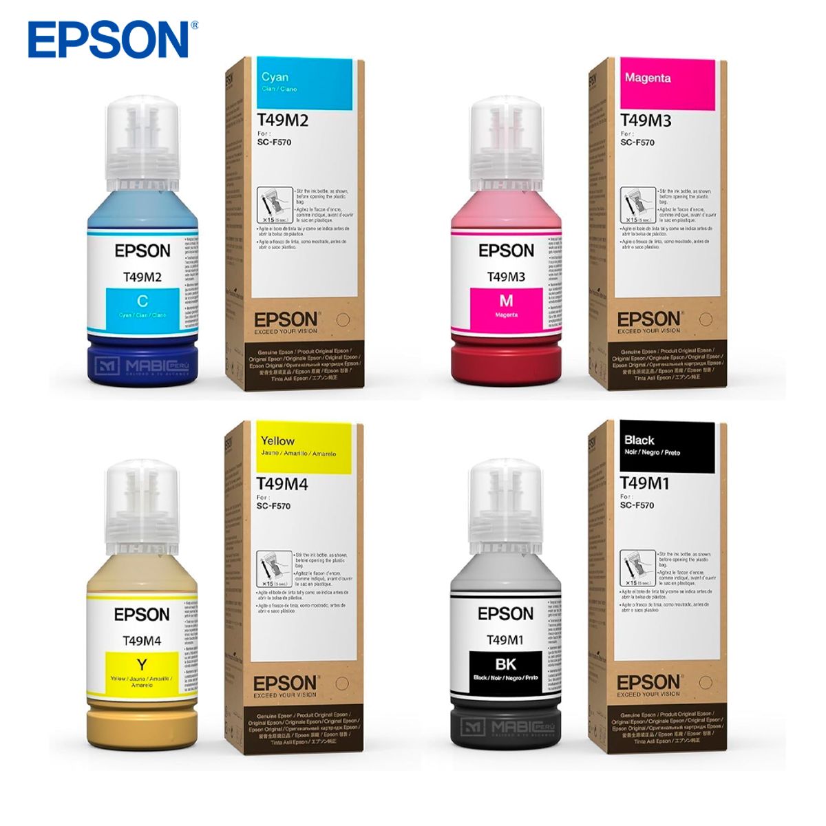 EPSON - Kit 4 Tinta Epson T49M SC-F170, SC-570, SC-571 Original - 140ml