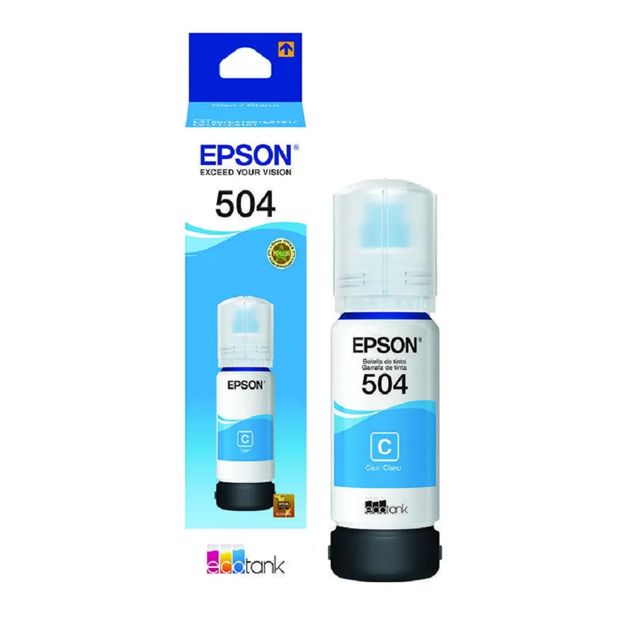 EPSON - Tinta Epson T504 Cian EcoTank L14150, L6270, L4370, L6370 Original - 70ml
