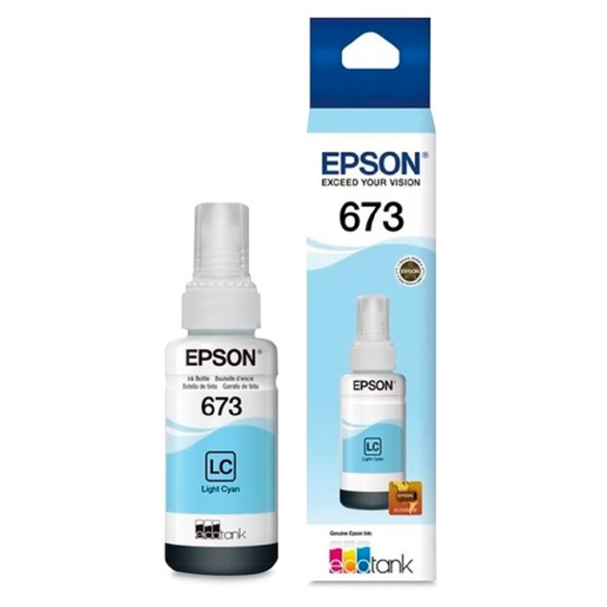 EPSON - Tinta Epson T673 Cian Claro EcoTank L800, L805, L810, L850, L1800 Original - 70ml
