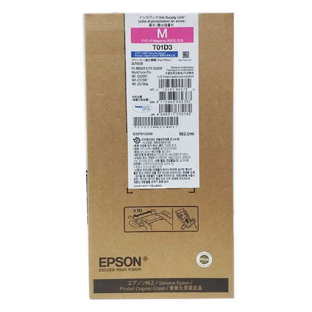 EPSON - Tinta Epson T01D Magenta WorkForce WF-C529R, WF-C579R Original - 182ml
