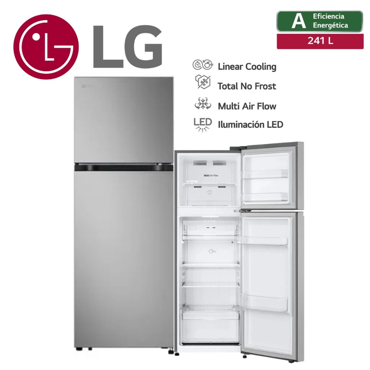 LG - REFRIGERADORA LG 241LT COLOR PLATEADO MOD VT24BPY