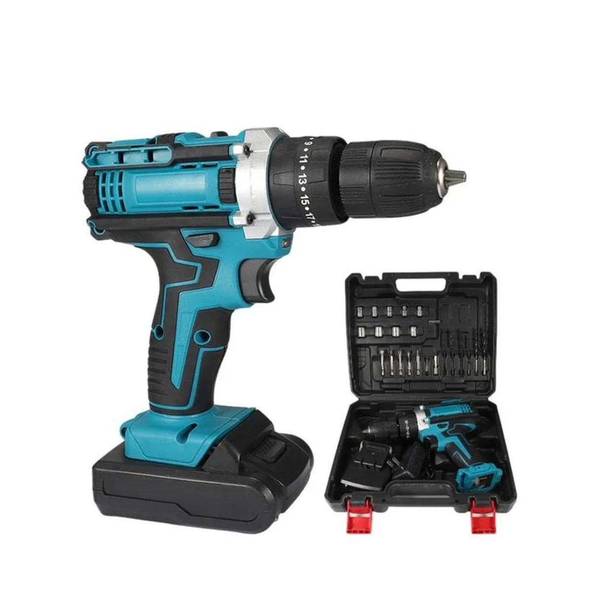GENERICO - KIT DE TALADRO INHALAMBRICO CON 2 BATERIAS DE 21V