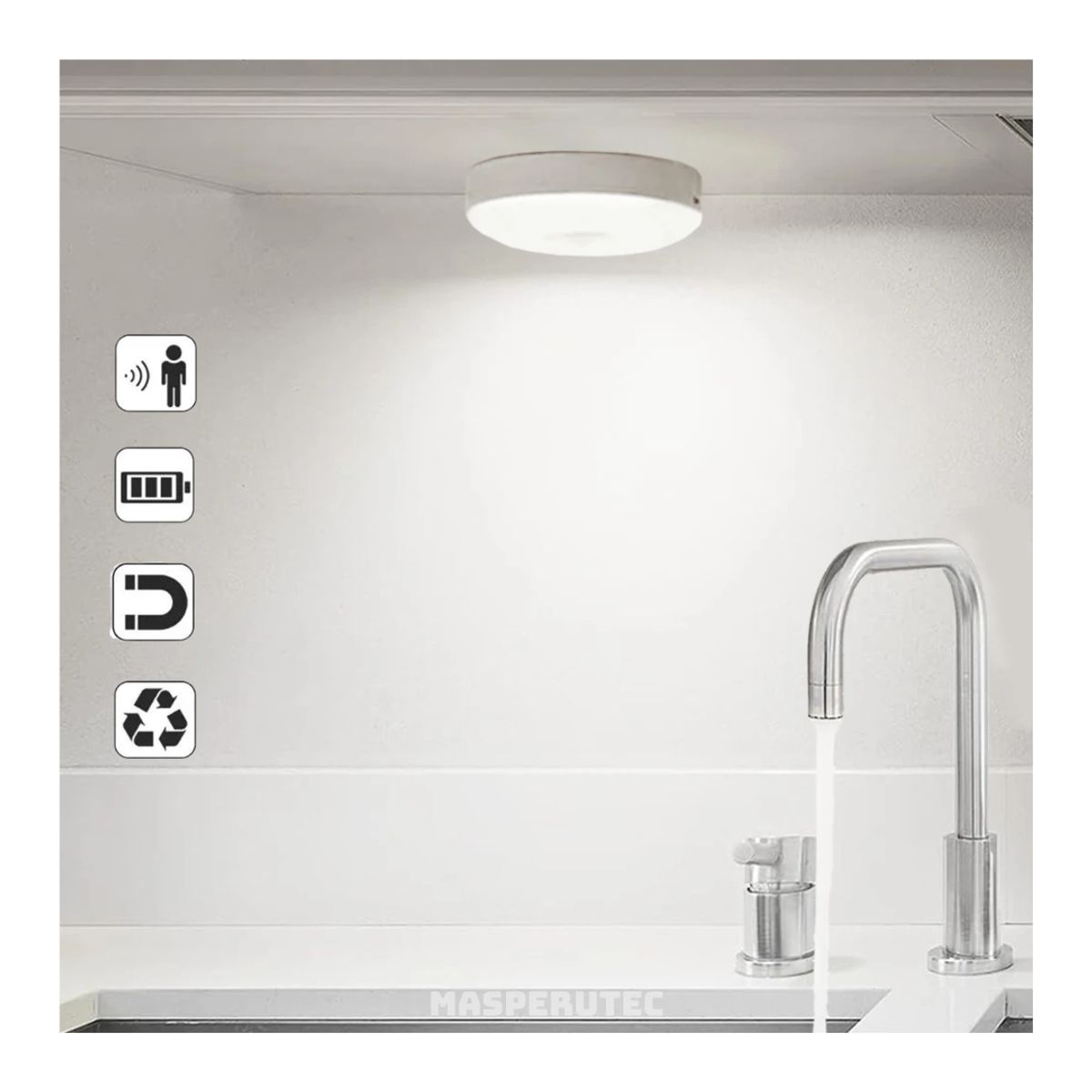 GENERICO - Luces Led con Sensor de Movimiento Recargable X3