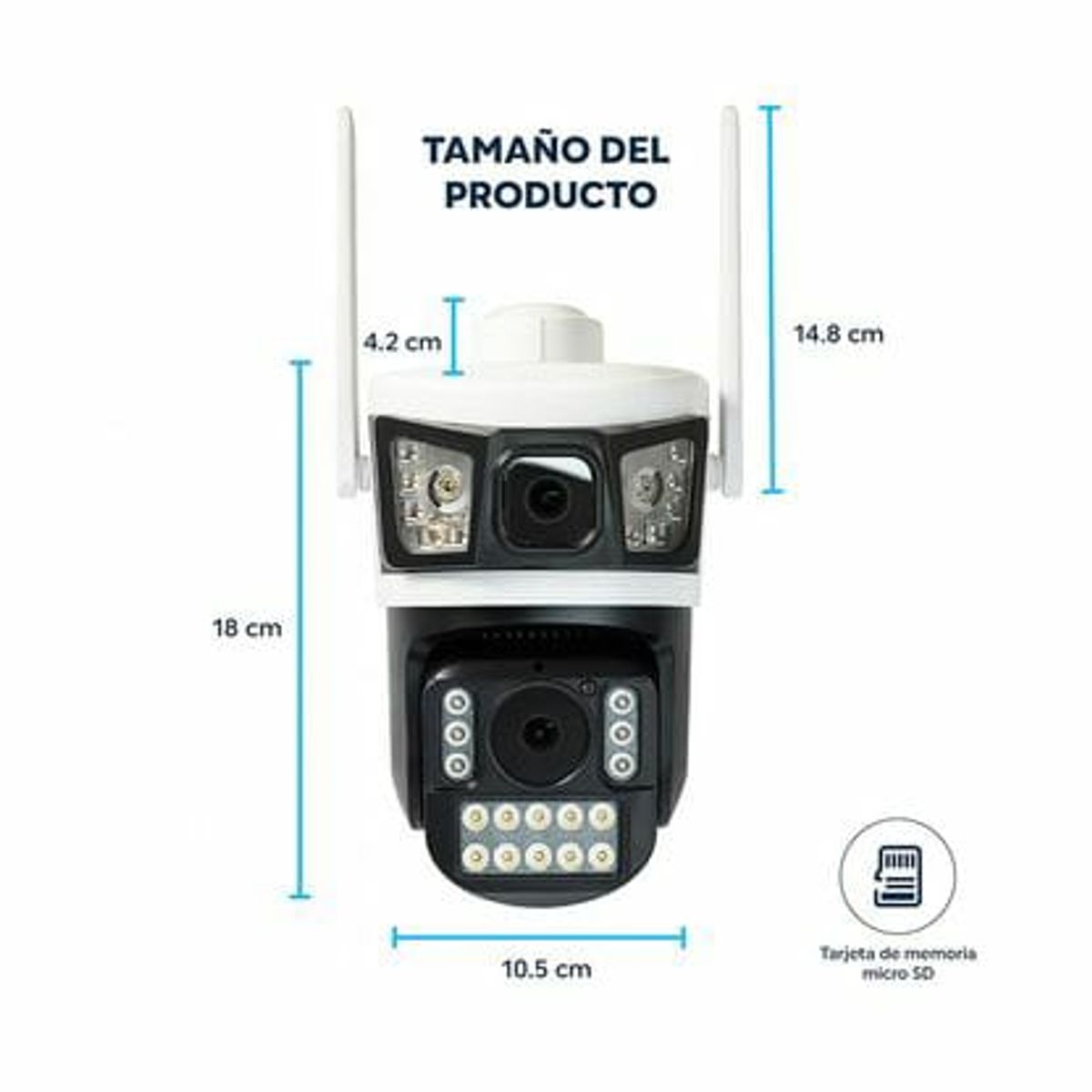 GENERICO - CAMARA DE SEGURIDAD SOLAR 4G CON CHIP 360g ZOOM 16X DOBLE LENTE