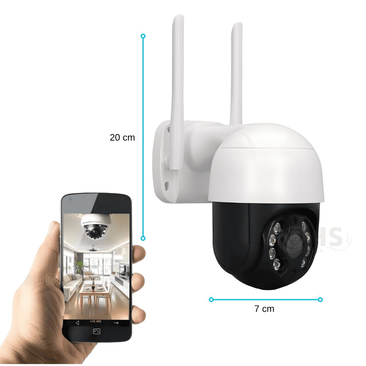 OEM - Cámara De Seguridad WiFi Exterior 360° 1080P Con Visión Nocturna Audio Bidireccional Y Detección De Movimiento