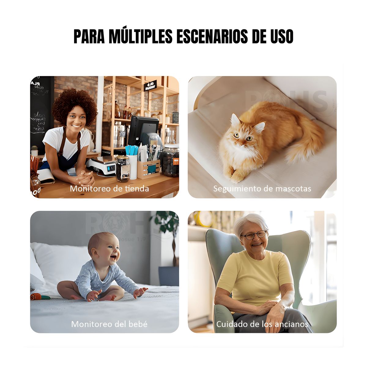 OEM - Pack 2 Cámaras De Seguridad WiFi Doble Lente 360° Con Visión Nocturna Monitoreo Remoto Hogar Oficina