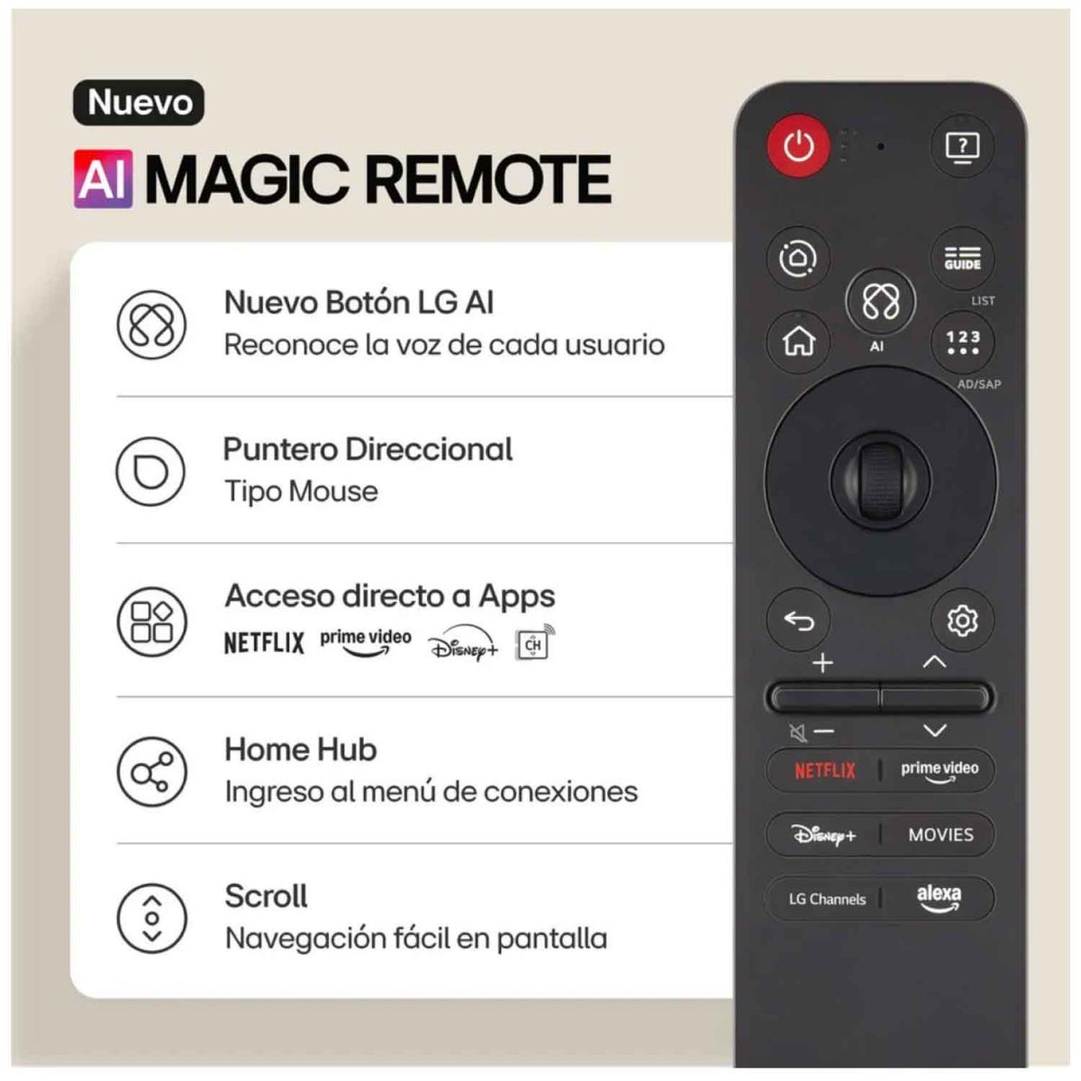LG - Televisor LG 55 Qned 4k ThinQ Ai 55QNED73ASA Smart TV 2026