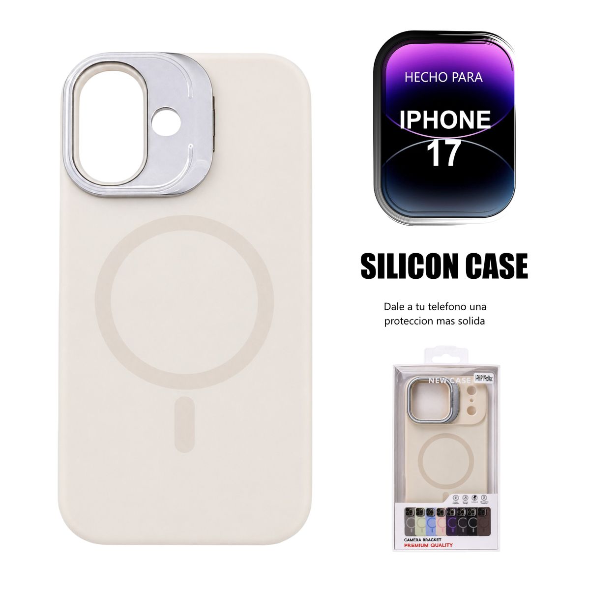 GENERICO - Funda De Silicona Con MagSafe y Parante Para Iphone 17
