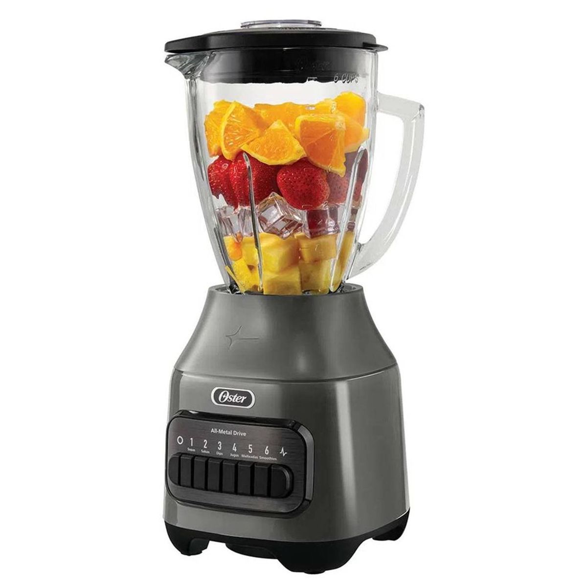 OSTER - Licuadora de 6 Velocidades 1.5 Listros Oster BLSTPEG-GPB 800W Gris