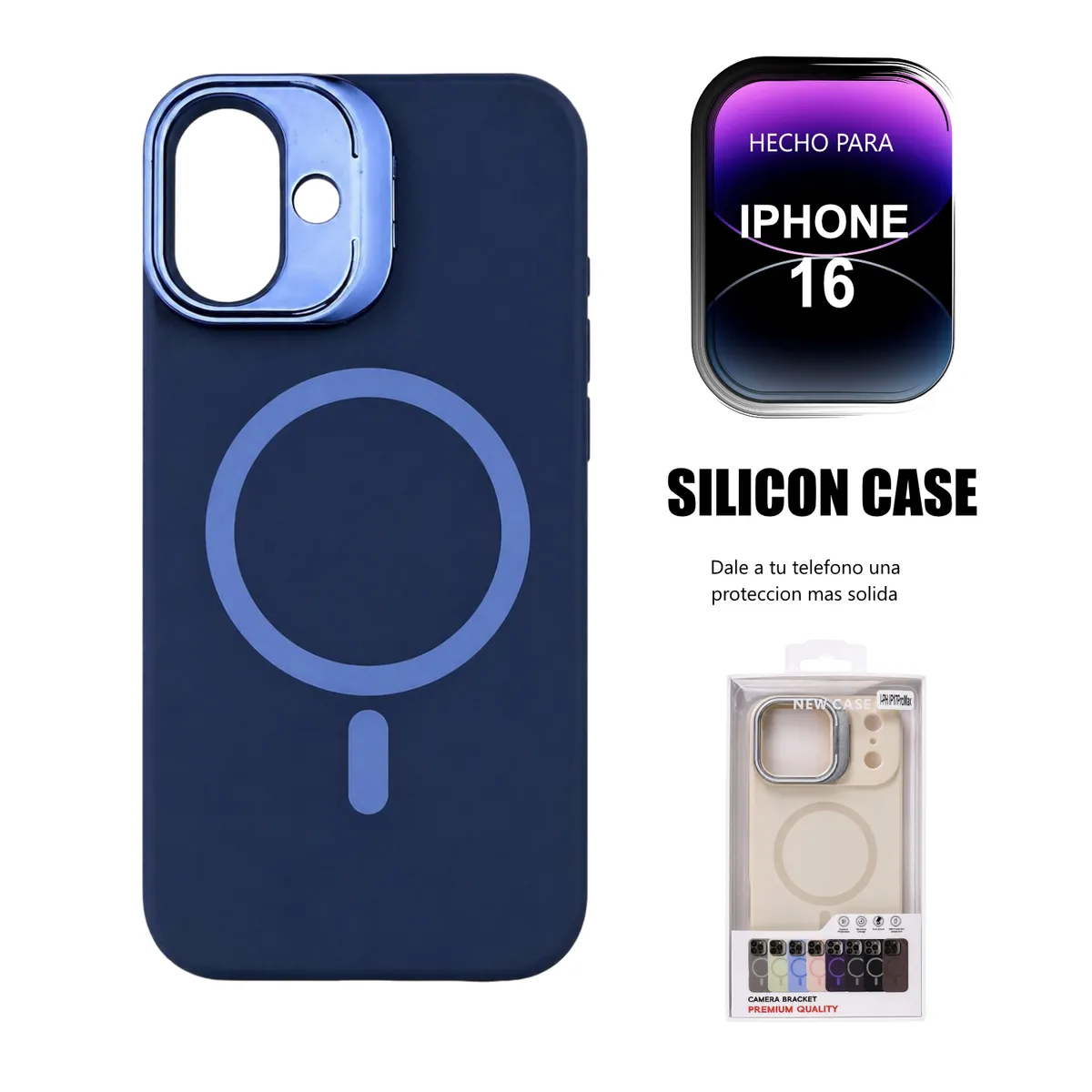 GENERICO - Funda De Silicona Con MagSafe y Parante Para Iphone 16