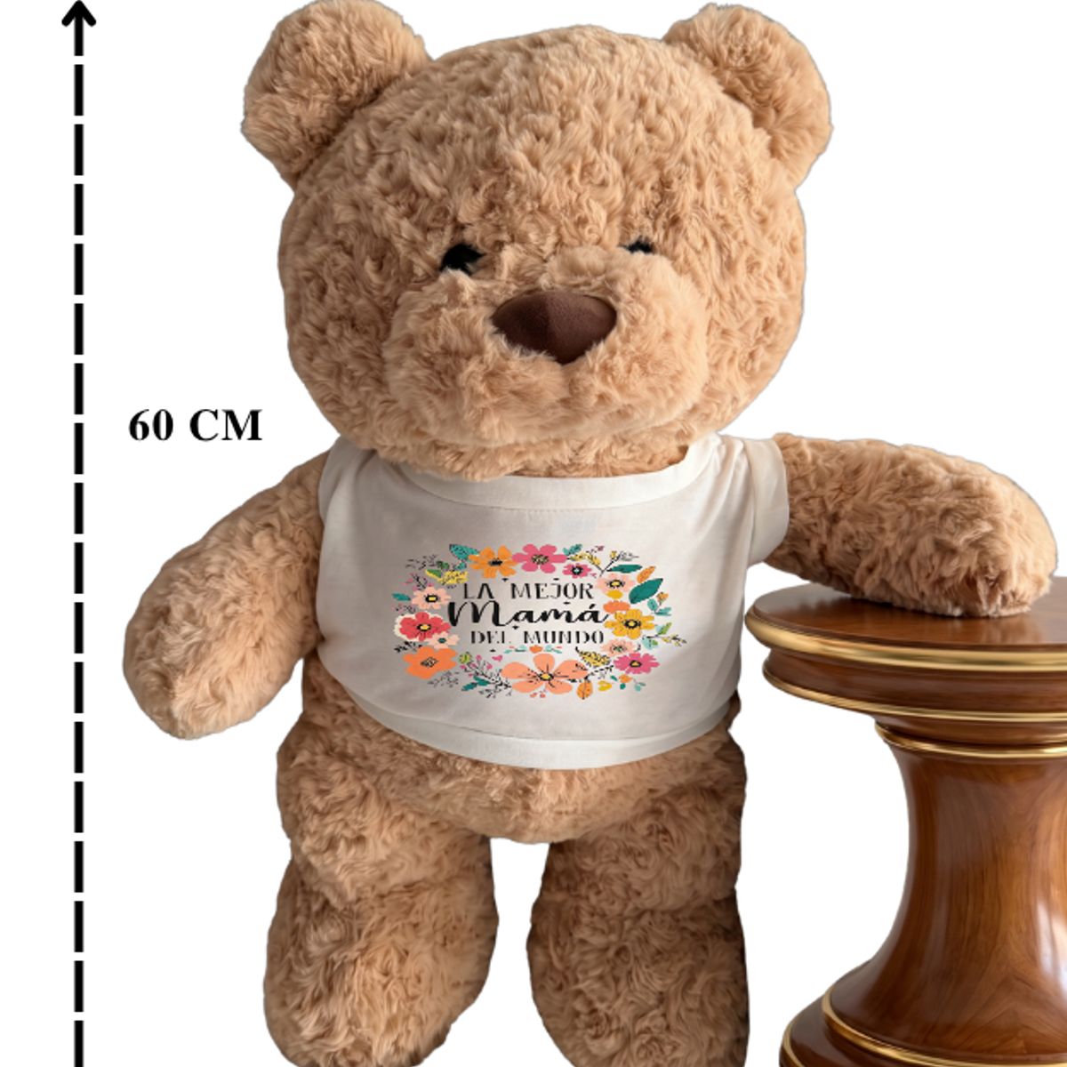 GENERICO - Oso de Peluche Gigante 60cm Antialérgico Personalizado Día de la Madre Regalo diseño Mamá-5