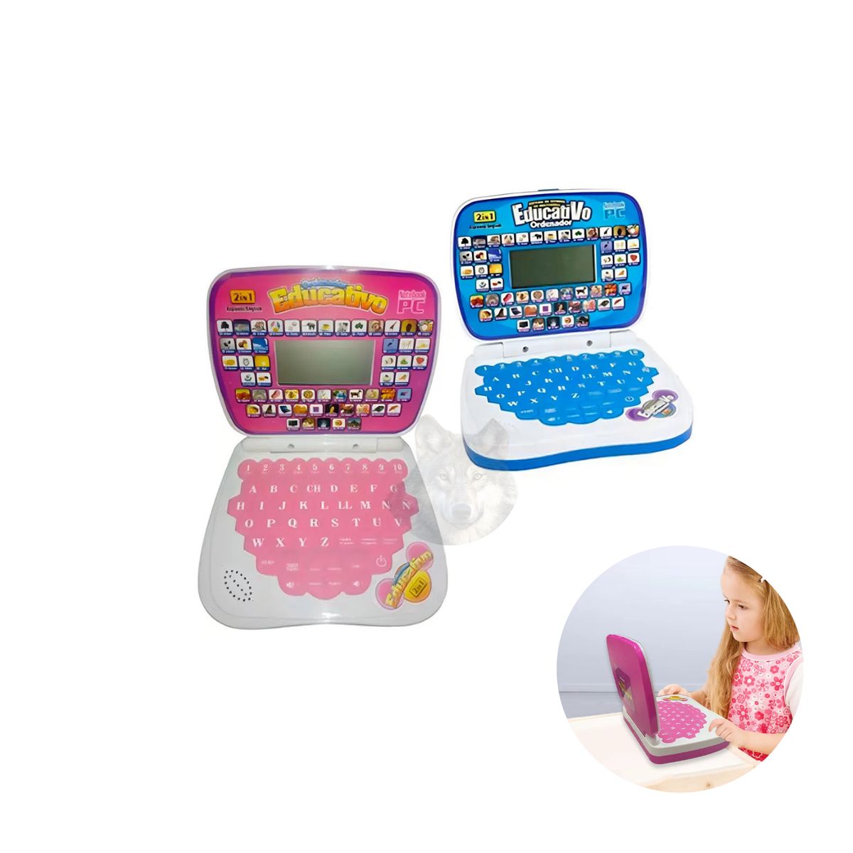 OEM - Mini Lapto Educativo Bilingüe Español Ingles Niños x 2