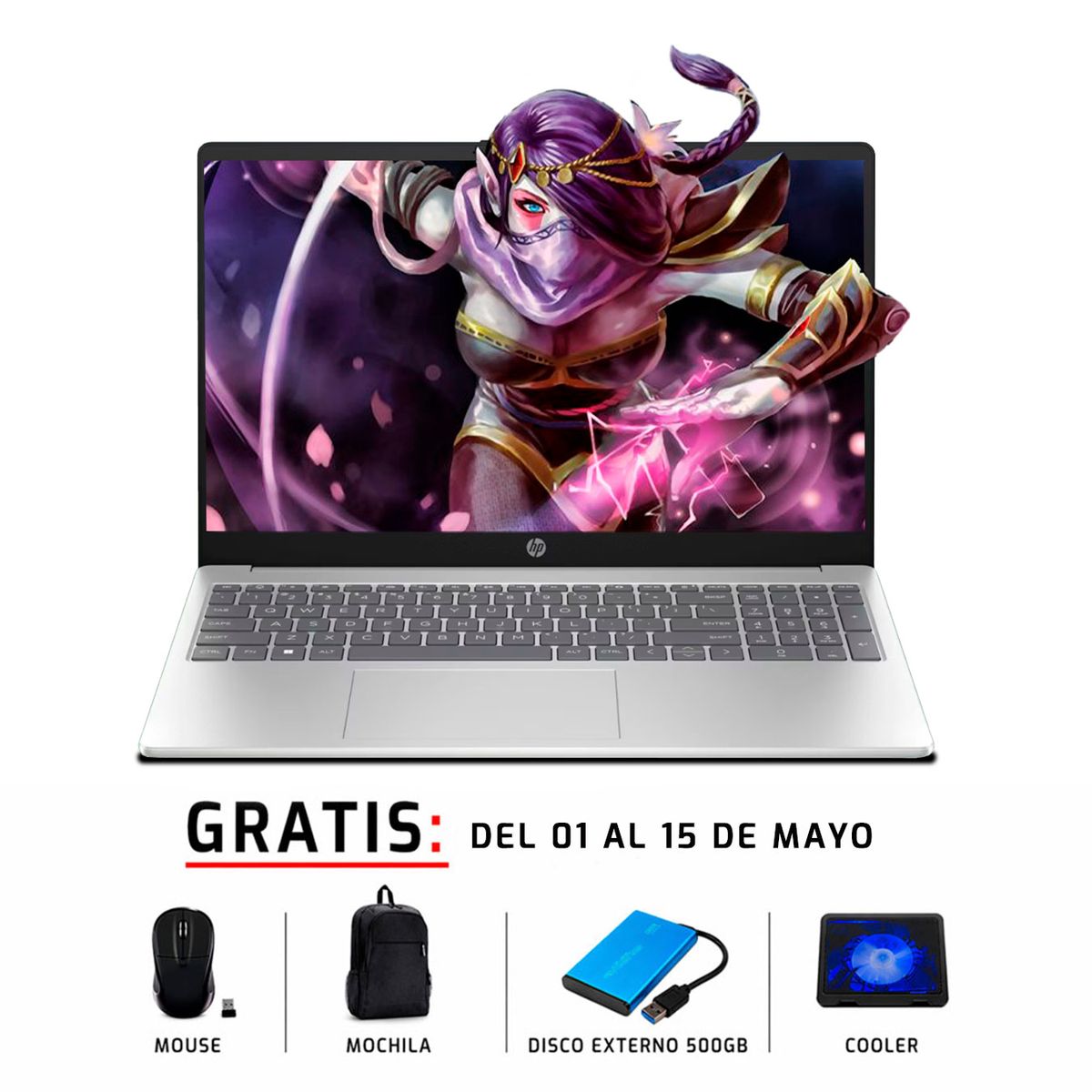 HP - Laptop HP 15 FC0256LA 15,6” AMD Ryzen 5 7520U 16GBLPDDR5 500GB GRIS