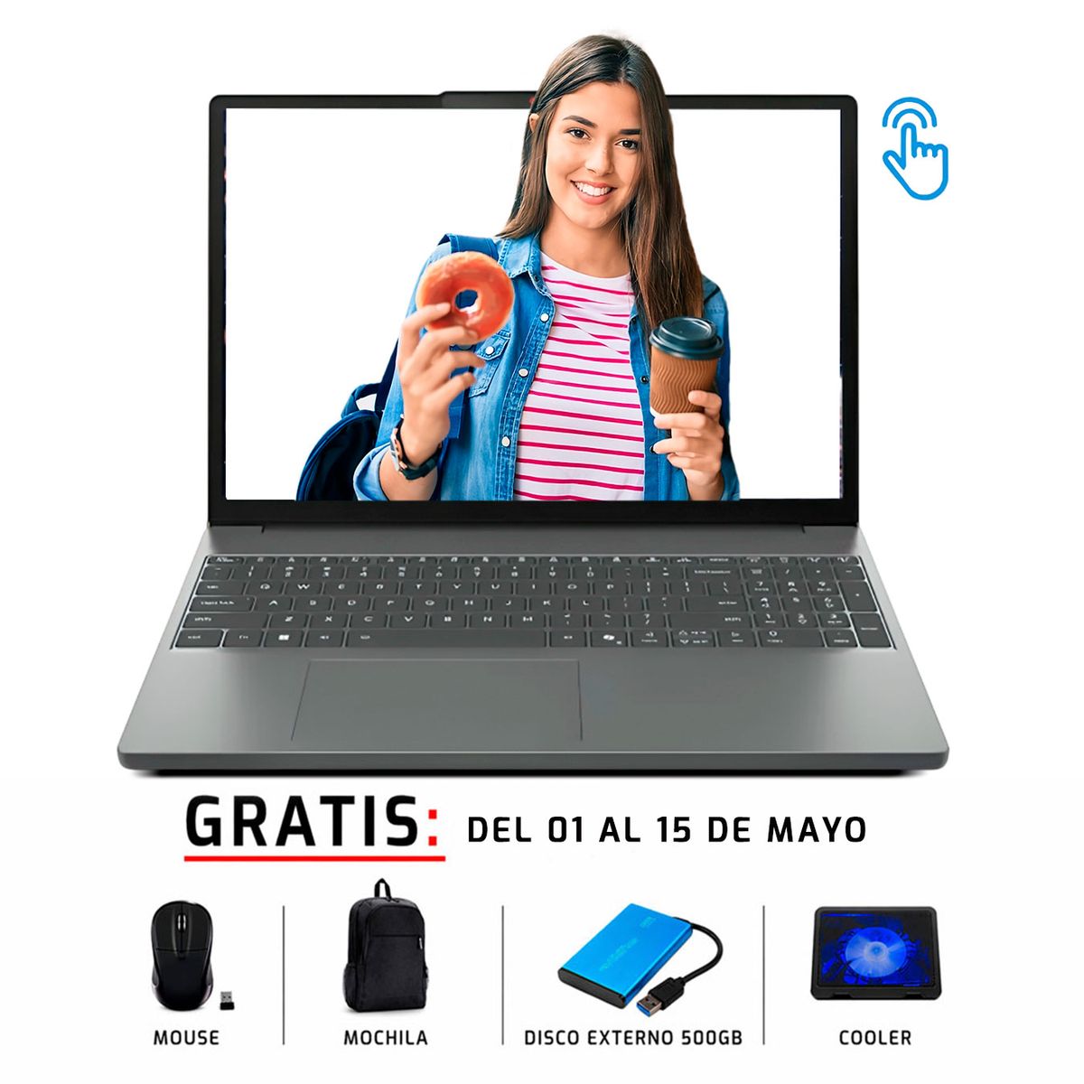 LENOVO - LAPTOP LENOVO IDEAPAD SLIM 3 15IRH10 15,3” touch Intel Core i5 13420H 16GBLPDDR5 500GB GRIS