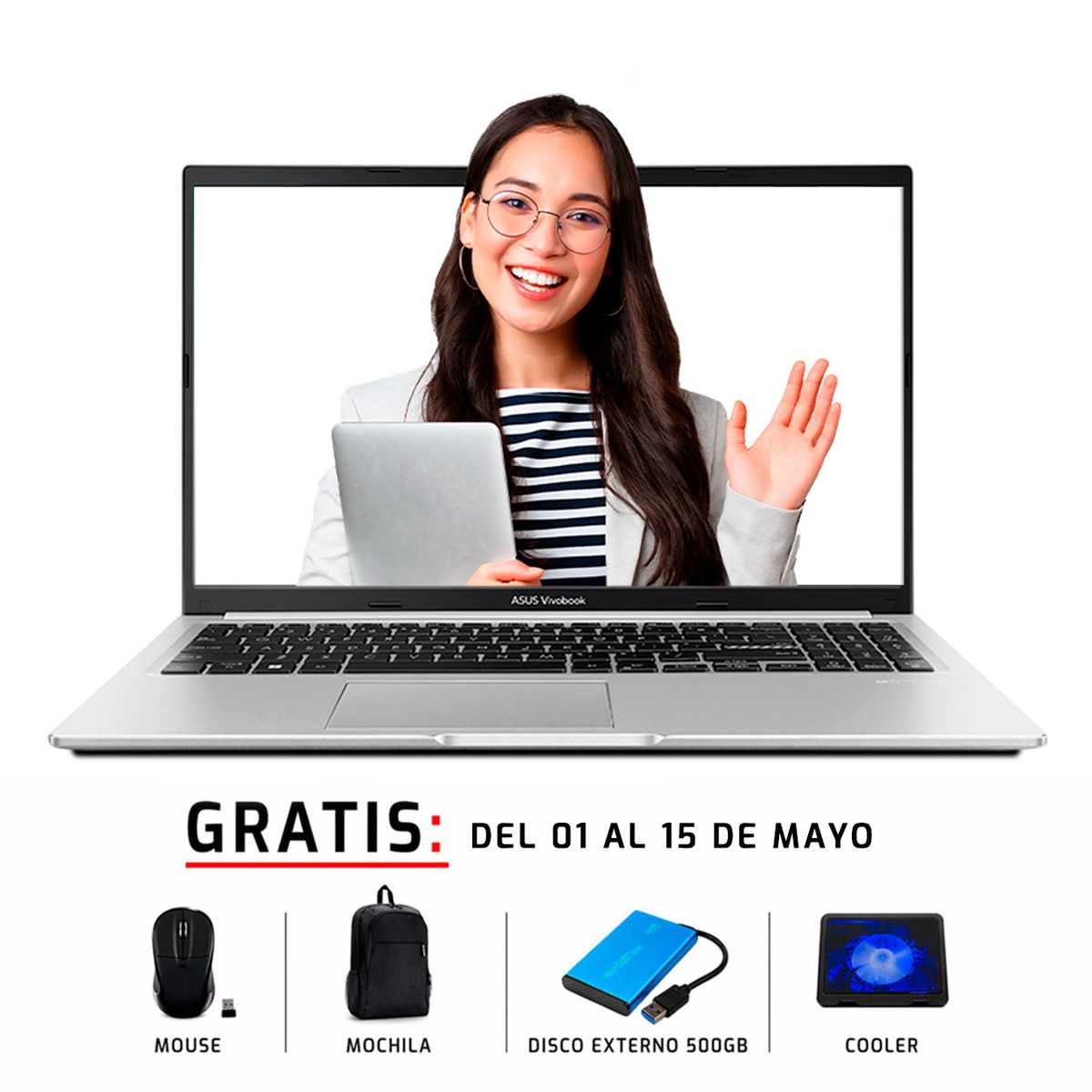 ASUS - LAPTOP ASUS Vivobook 15 M1502N 15 15.6’’ AMD Ryzen 7 170 24GB DDR5 500GB GRIS