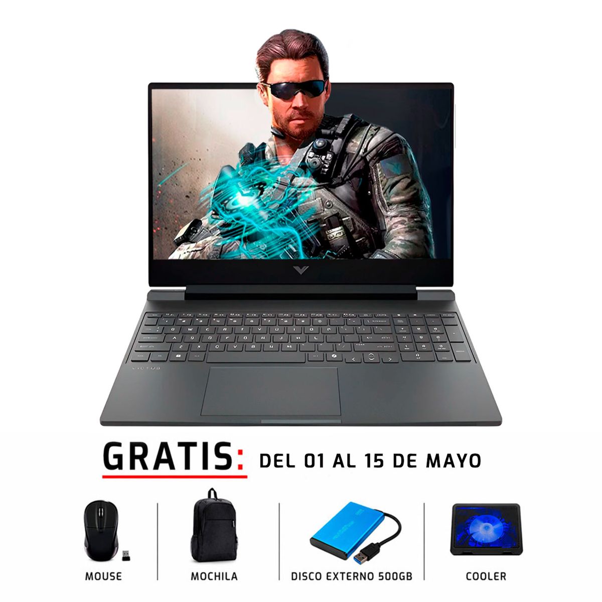 HP - LAPTOP HP VICTUS 15 FB3019LA 15.6” AMD Ryzen 7 7445HS 16GBDDR5 500GB RTX3050 6GB