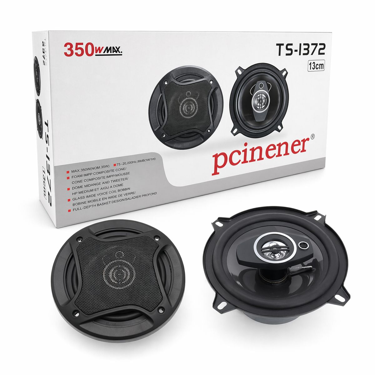 JET - Parlantes De Auto Redondo 350W Deportivo 13Cm Par