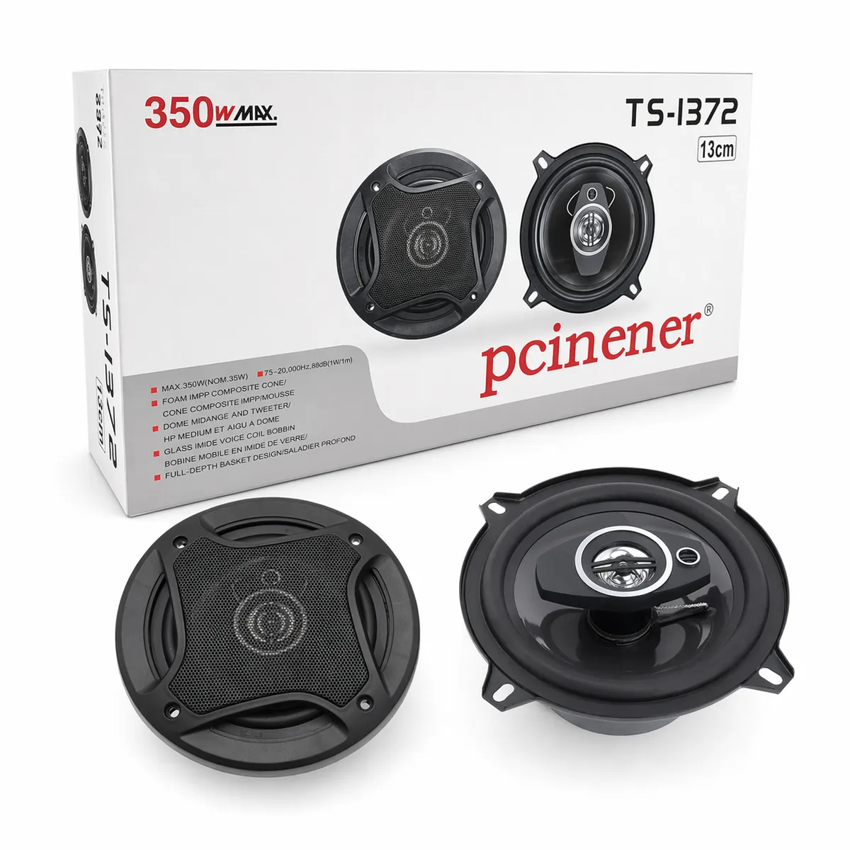JET - Parlantes De Auto Redondo 350W Deportivo 13Cm Par